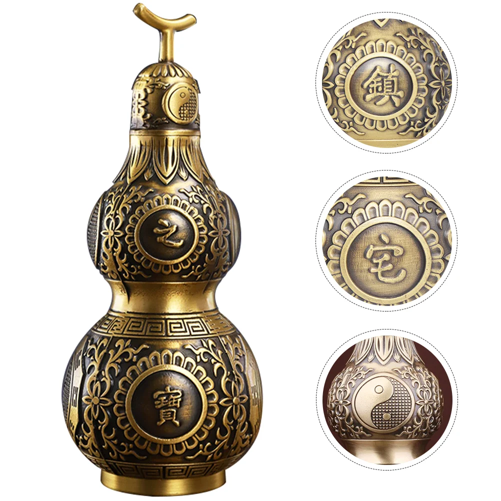 

Gourd Wu Lou Chinese Ornament Calabash Wealth Bedrooms Things Cool Hu Lu Figure Brass Charms Copper Statue Decoration Coins Coin