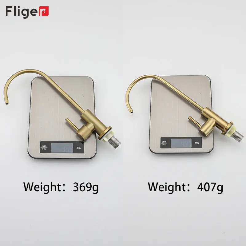 Fliger 1/4" Kitchen Faucets Stainless Steel Direct Drinking Tap Gold Drinking Water Tap Water Purifier Faucet Tap Torneira images - 6