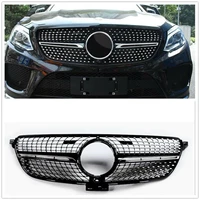black silver front bumper mesh grille for mercedes benz gle suv w166 2015 2018 diamond look