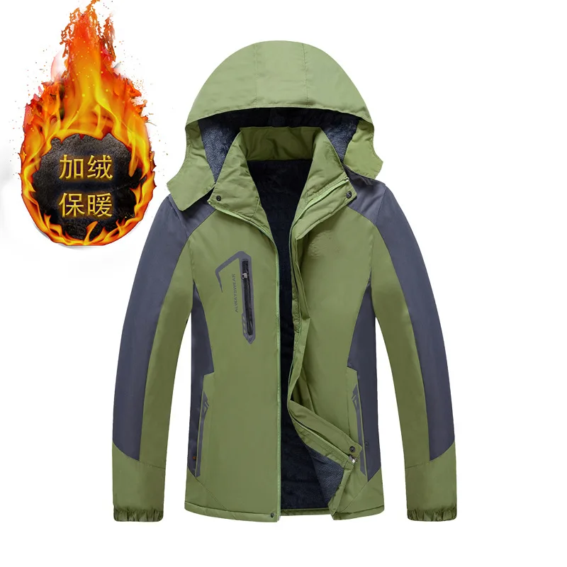 2022newcasual Fleece Thickened Warm Charging Clothes Men's Outdoor Cotton-padded Winter Coat Large Size Casual Work Clothes Tide