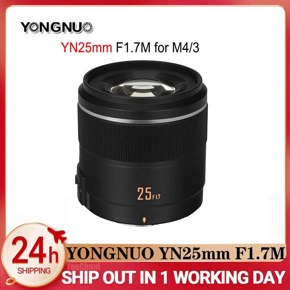 

YONGNUO YN25mm F1.7M 25mm F1.7 for M4/3 Mount Camera Lens Large Aperture AF/MF Prime Lens For Panasonic Olympus G95 GF9 GX9