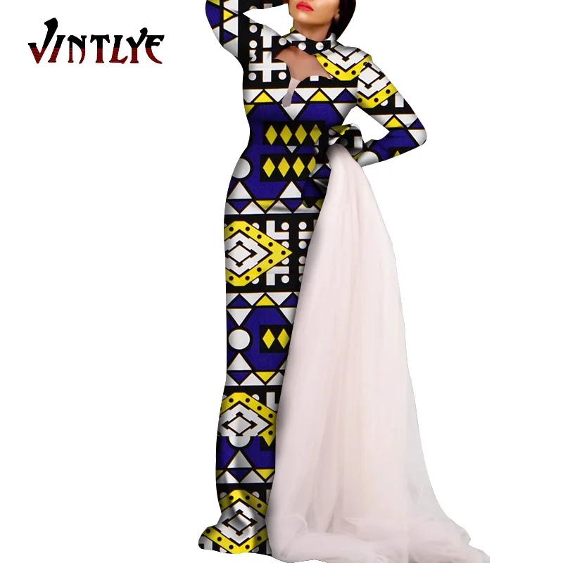 

Африканские платья для женщин, модная африканская Женская одежда с принтом Анкары, длинное платье макси, Дашики, одежда для вечеринки, африк...