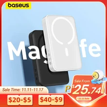 Baseus 10000mAh Magnetic Power Bank PD 30W 20W Spare Battery External Wireless Fast Charge for iPhone 14 13 12 Macsafe Powerbank