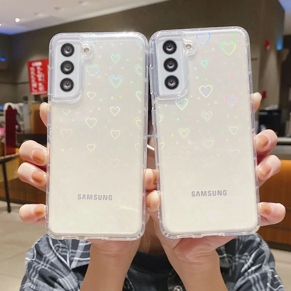 

Gradient Laser Case For Samsung Galaxy S20 FE S21 Ultra A51 A12 A52S A32 A52 A50 A21S A31 A72 A71 S10 Plus A30S Silicone Covers