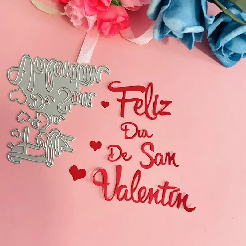 Новинка, декор испанский фелиз, диаметр Валентин, штампованные металлические штампы, «сделай сам», скрапбукинг, бумажные открытки, тиснение, ремесло, высечка ручной работы craf