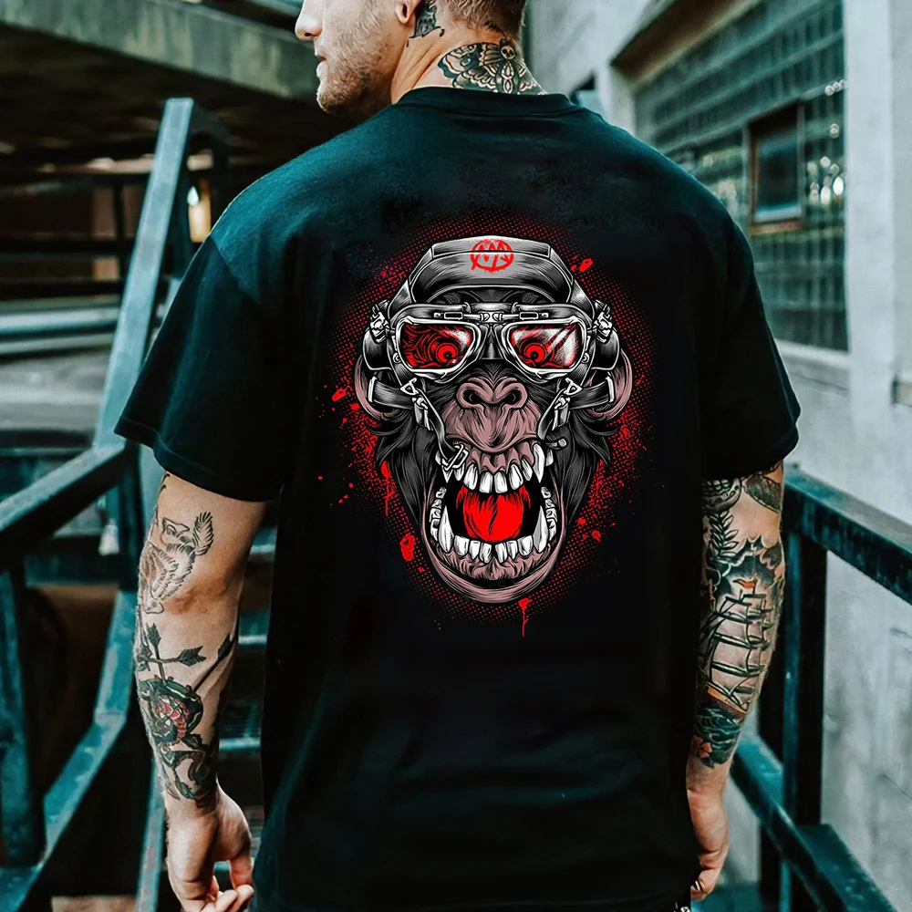 

Summer Fashion Retro Men's 3D T-shirt Funny Short Sleeve T-shirt Street Top 5XL O-Neck Men's T-Shirt Casual Black Large