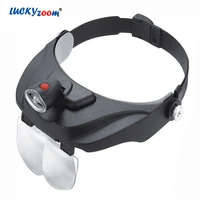 headband elderly reading magnifier with led light 5 optical lens magnifying glass repair watchmaker loupe quality gift lupa