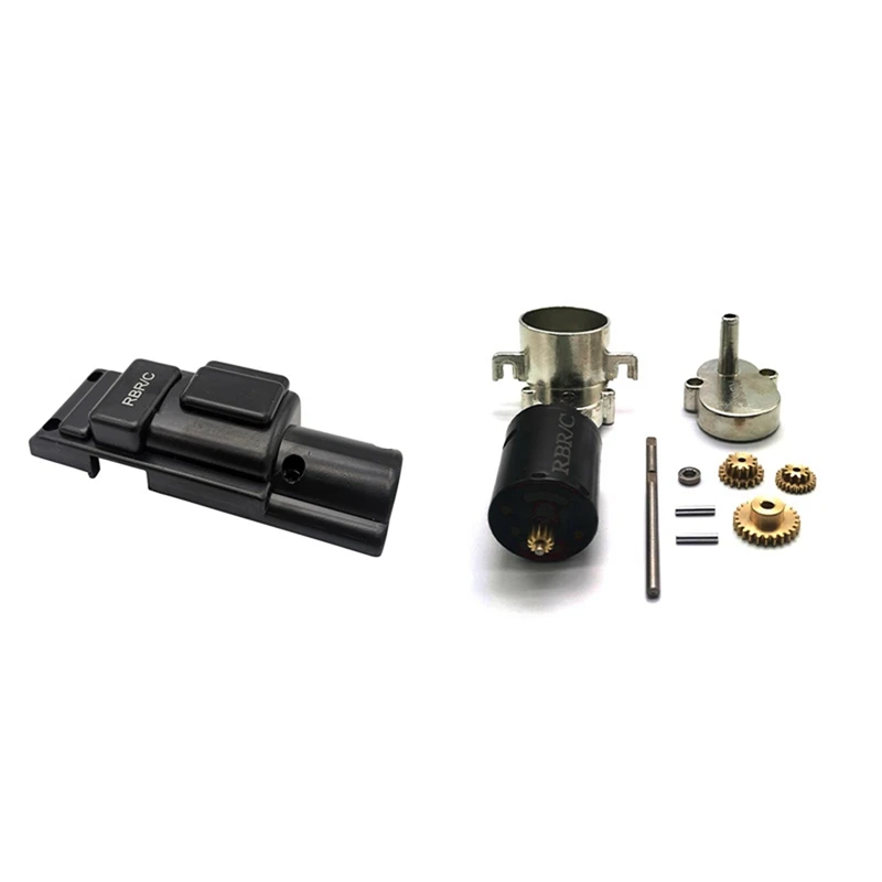 

Transmission Gearbox Gear Box with Metal Gear Set,Silver with Lower Chassis Armor Protector Skid Plate Accessories,Black