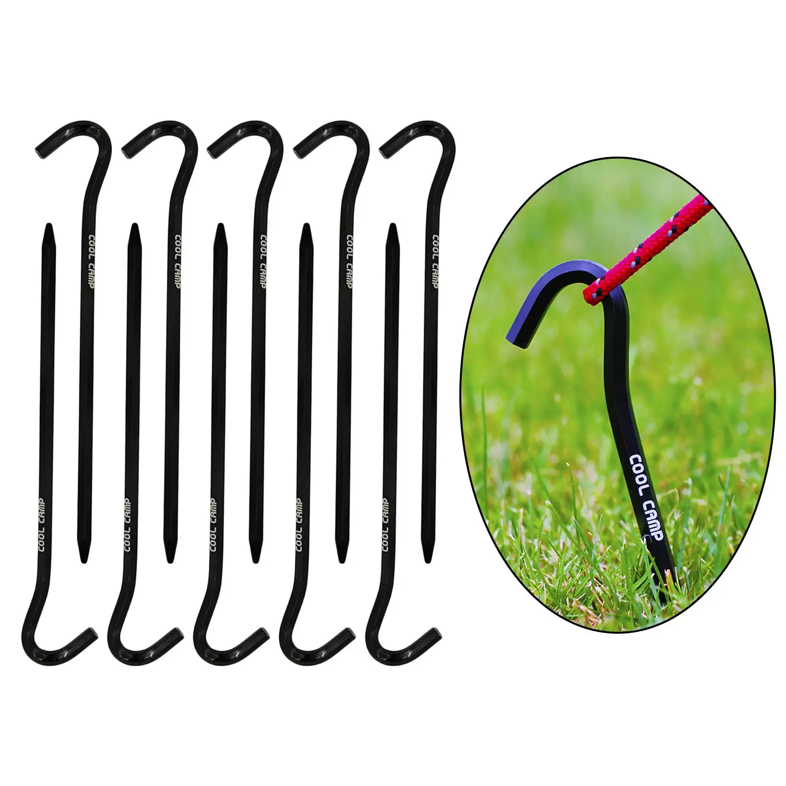 

10x Aluminum Alloy Metal Tent Stakes Outdoor Garden Hooks Pegs 7 inches Long