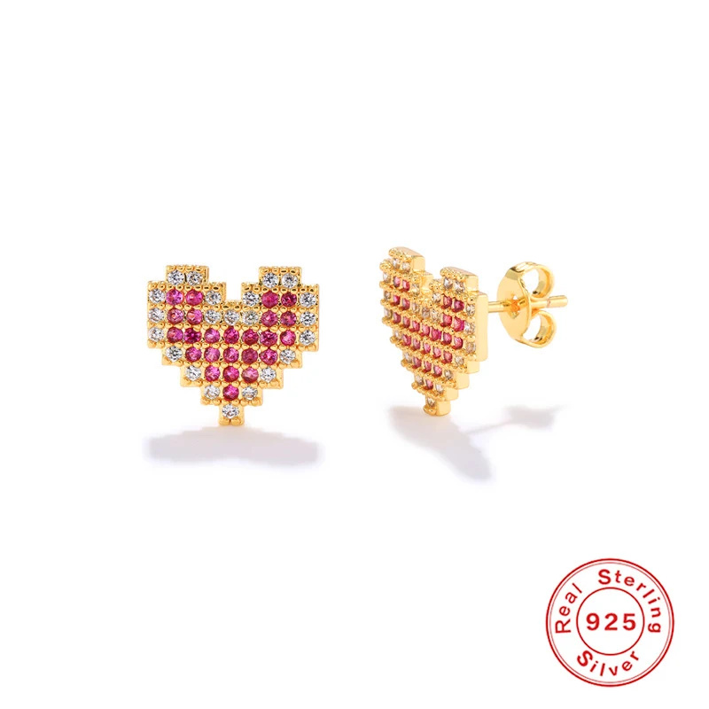 

Женские серьги-гвоздики в виде сердца, серебро 2021 пробы