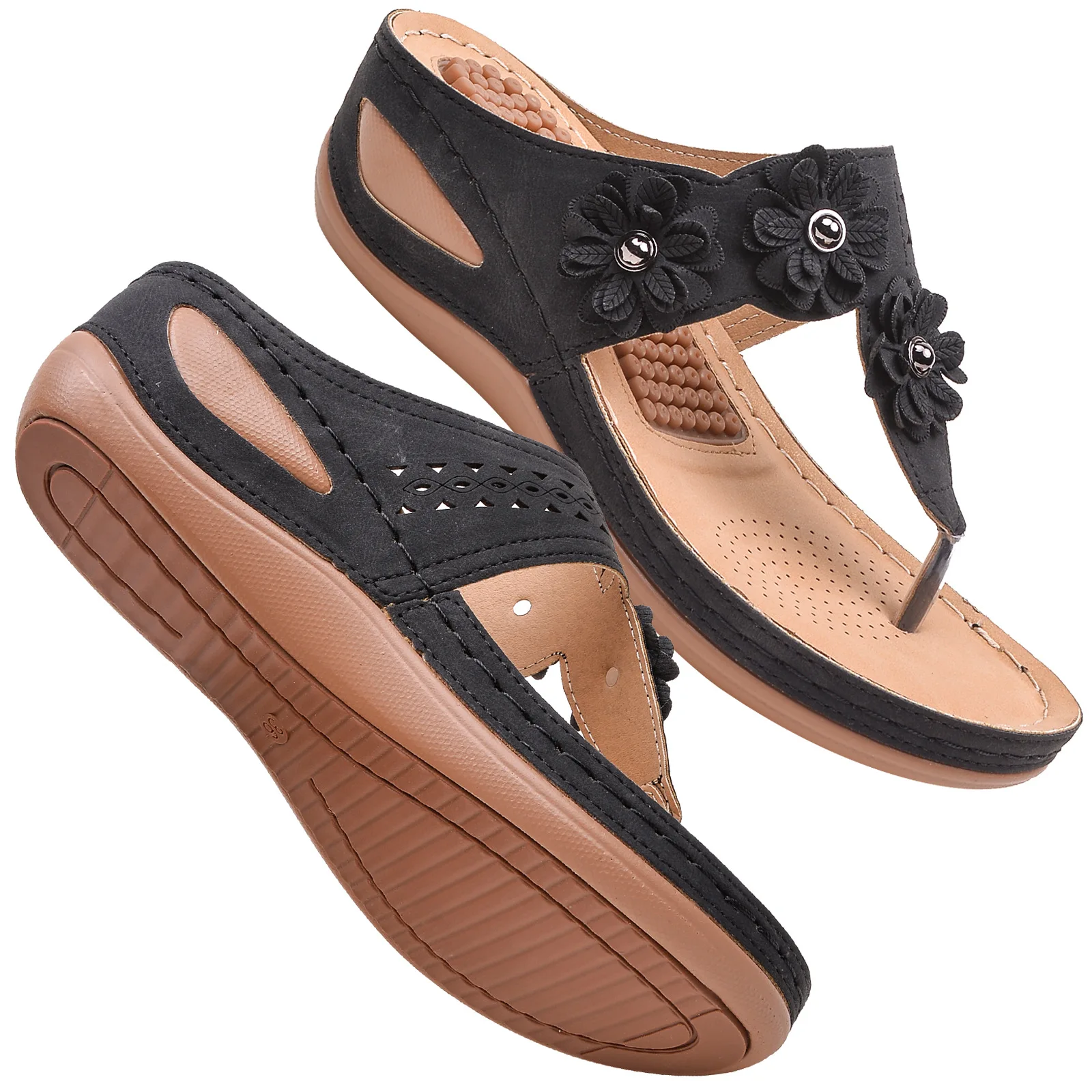 

Сандалии женские на танкетке, Босоножки с открытым носком, винтажные Нескользящие, повседневная обувь на платформе в ретро стиле, лето 2022