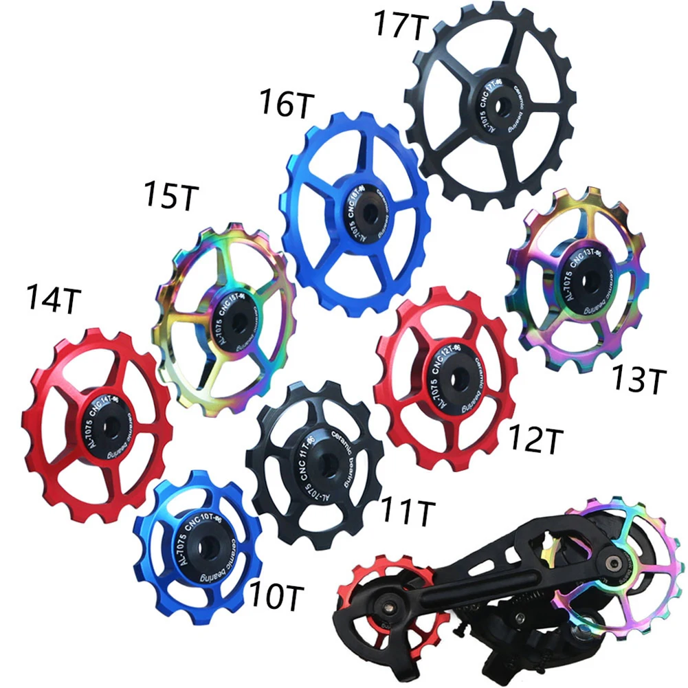 

11-17T Bicycle Guide Wheel MTB Bike Ceramic Bearing Jockey Pulley Road Bik Rear Derailleur Jockey Wheel Cycling Accessories