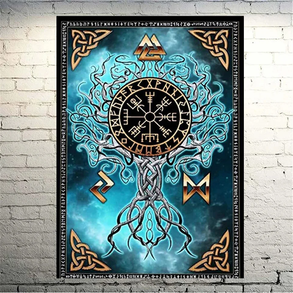 

Алмазная 5d живопись с абстрактным деревом инъян Луна и солнце, для творчества, вышивка крестиком, полноразмерная круглая Алмазная мозаика, ...