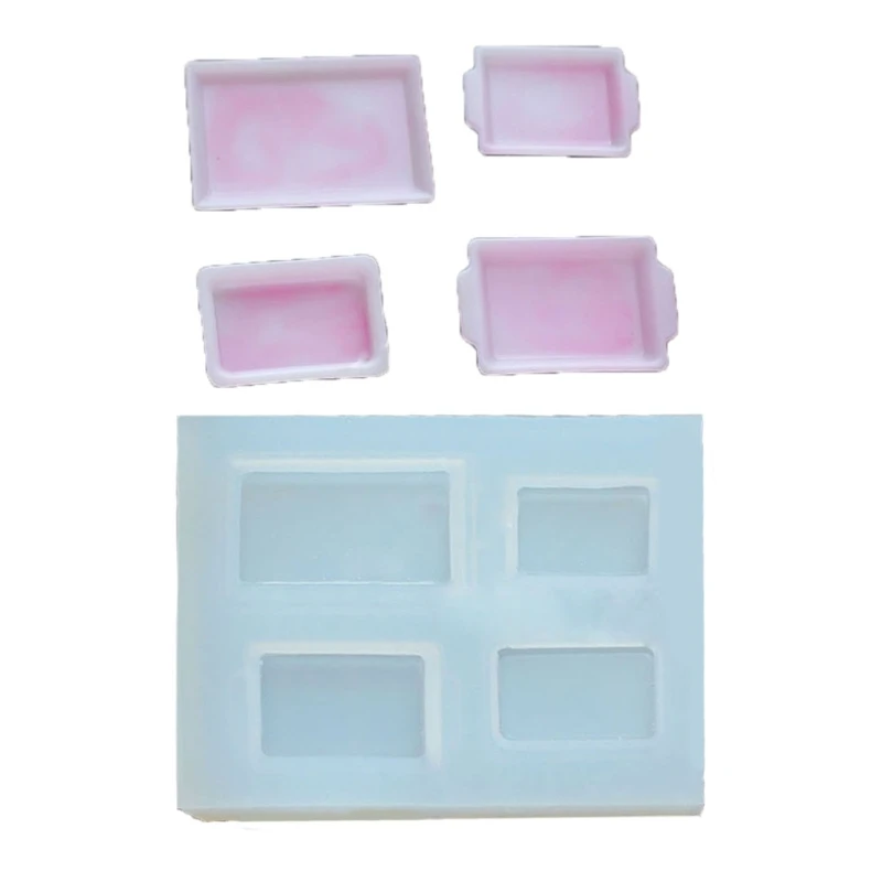 

E0BF Resin Moulds Small Tray Molds Silicone Material for DIY Epoxy Resin Casting
