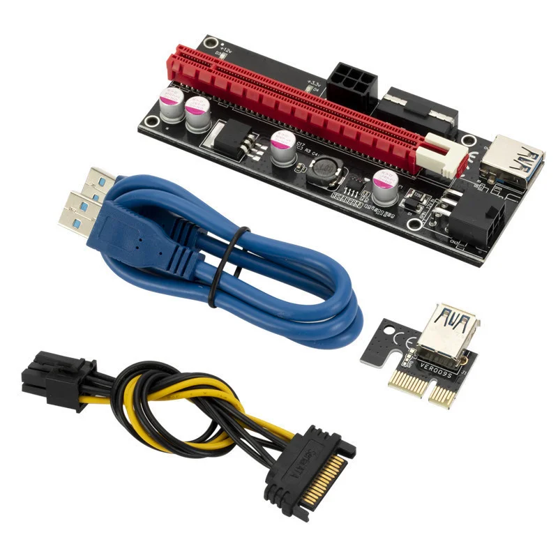 

10 шт./лот для карточки майнера Pci-e 1x до 16x, графическая карта, Удлинительный кабель Usb3 0 Pci-e 1x до 16 X-ray Ver009s