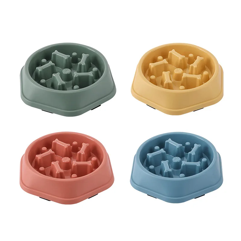 Pet Cat Dog Slow Food Bowl Fat Help Healthy Round Anti-choking Thickened And Non-slip Multiple Colors Shapes images - 6