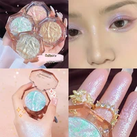 4color diamond highlighter facial bronzers palette glow makeup face body contour shimmer brighten eyeshadow palette cosmetics