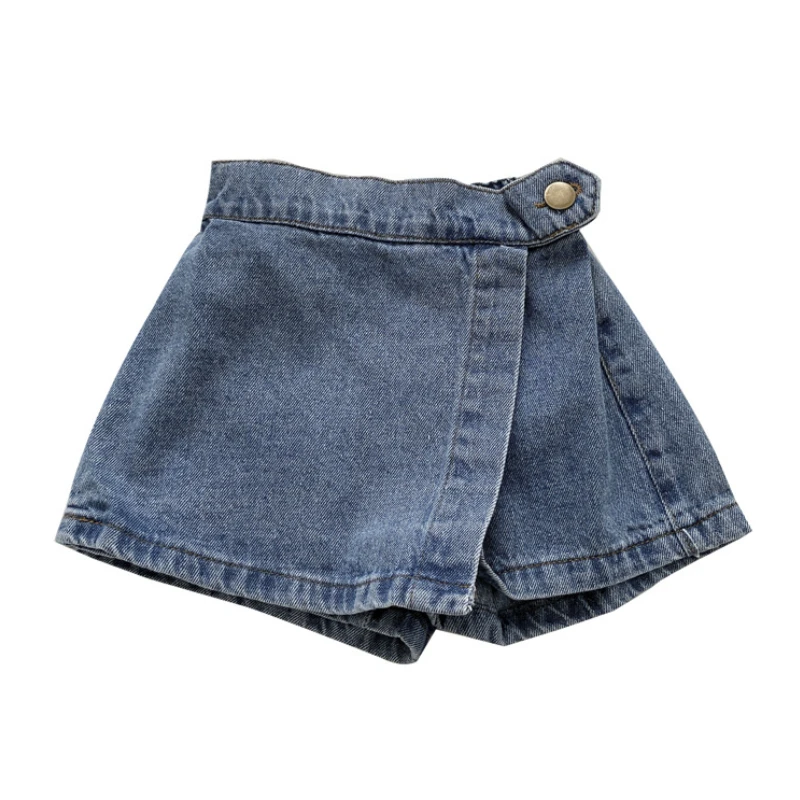 

2023 New Summer Kids Pants Jeans Knee Length Pants for Girls Fashion Denim Dress Pants Baby Shorts Children's Clothing Costume