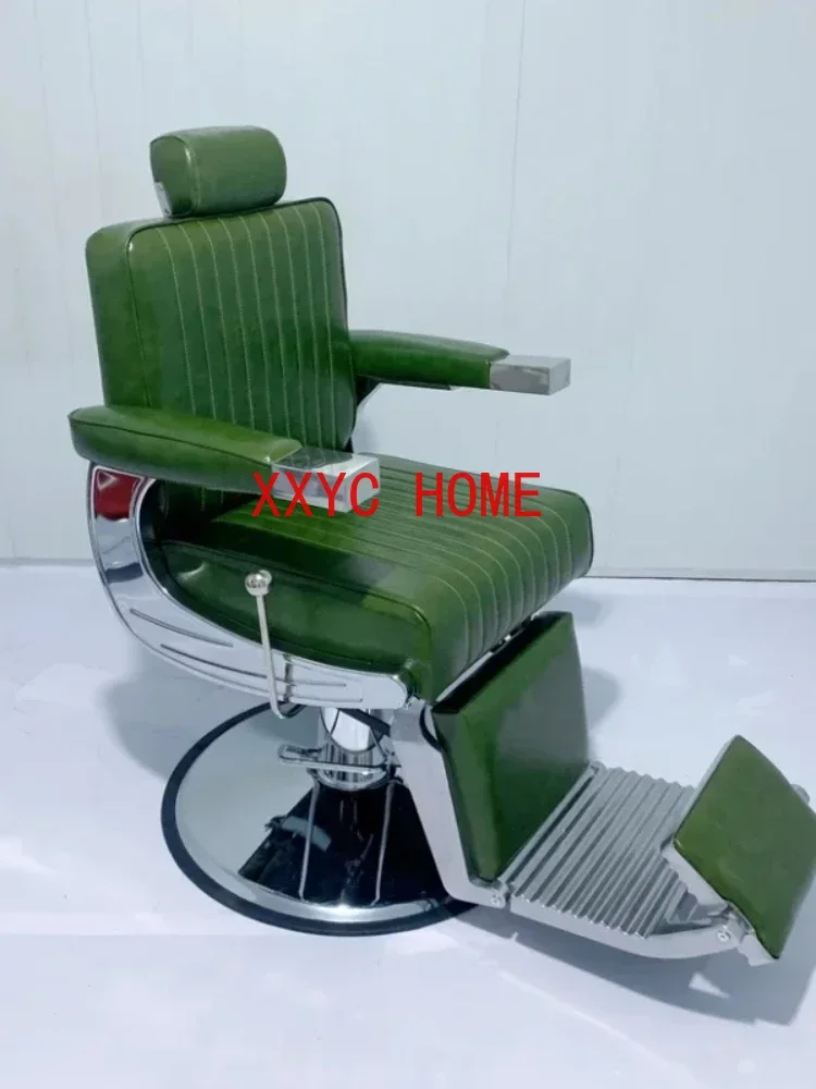 Luxury Equipment Barber Chairs Headrest Adjustable Barbershop Recliner Chair Swivel Silla Barberia Beauty FurnitureQF50BC