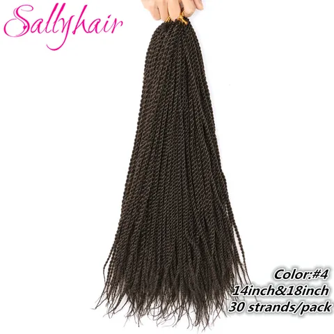 Sallyhair синтетические Сенегальские плетеные 30 корней/упаковка, вязаные косички, волосы коричневого цвета, плетеные волосы Омбре, микро Сенегал плетеные волосы