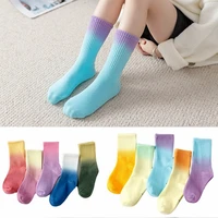kids tie dye socks street trend high top tide colorful sock girls and boys cotton socks childrens skateboard sock 6 18y