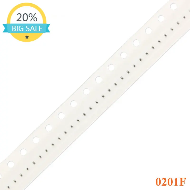

100pcs 0201F 0201 SMD Resistor 1% 1/20W 0R 5.1R 10R 100R 1K 2K 4.7K 5.1K 10K 20K 47K 100K 510K 1M