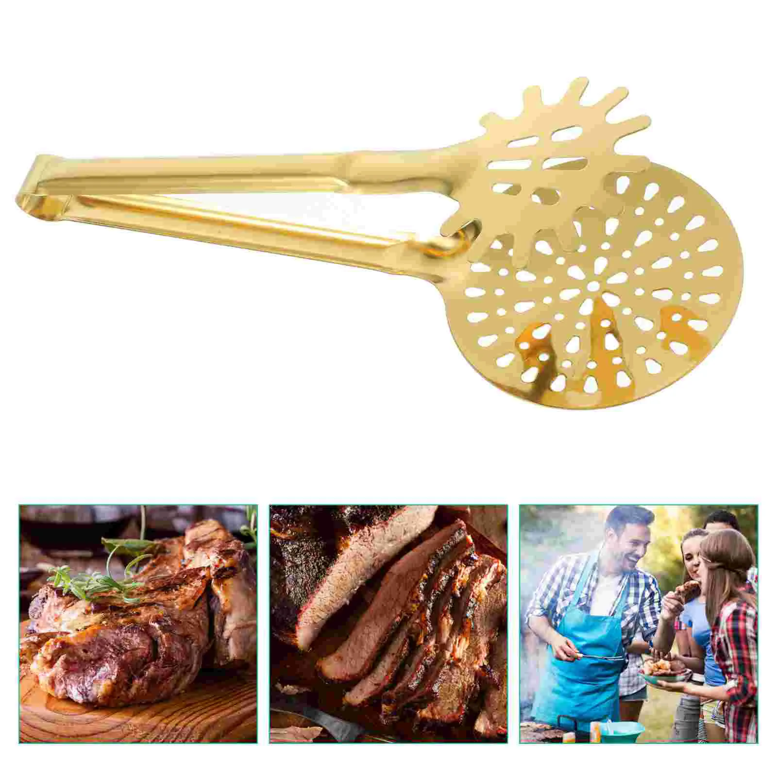 

Pasta Stainless Steel Food Tongs Strainer Metal Cooking Multi-functional Colander Clip