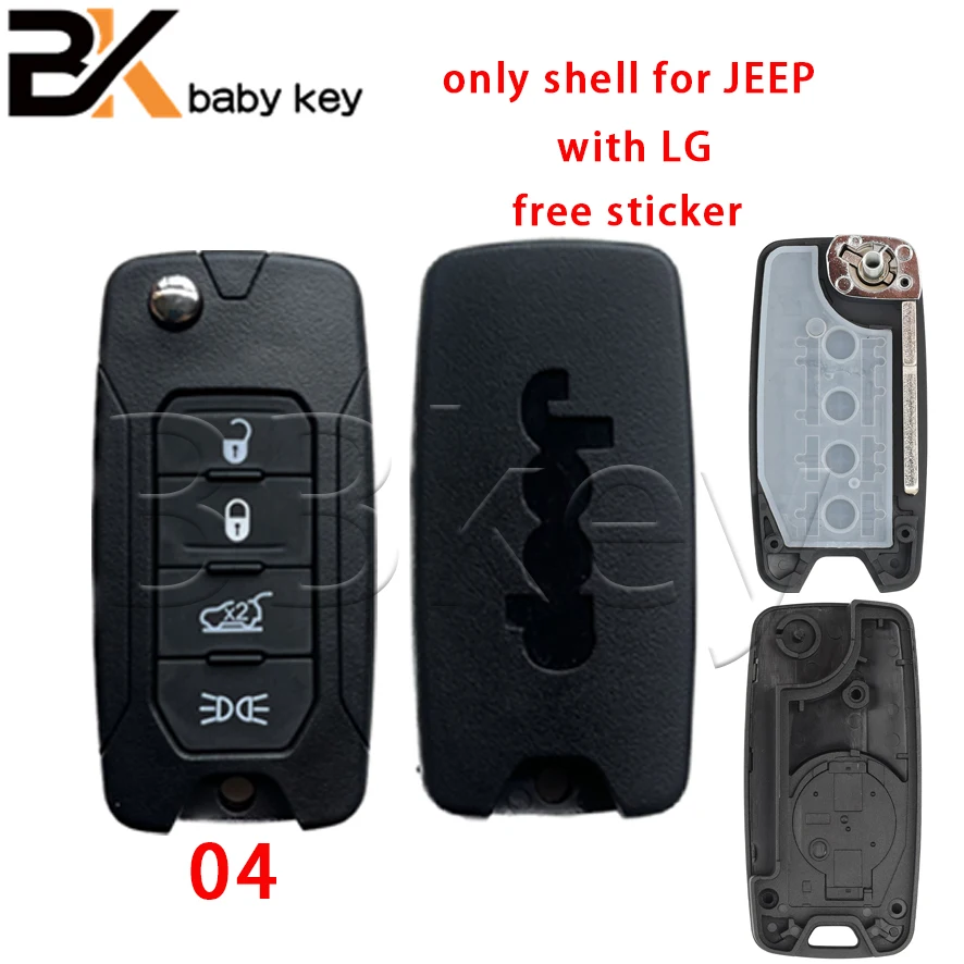 

Складной корпус дистанционного ключа автомобиля для Jeep Renegade 2016 2017 2018 с логотипом и наклейкой