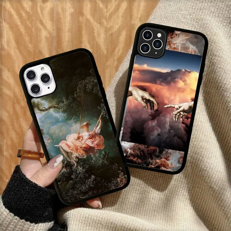 

Renaissance art Painting Phone Case Silicone PC+TPU Case for iPhone 11 12 13 Pro Max 8 7 6 Plus X SE XR Hard Fundas