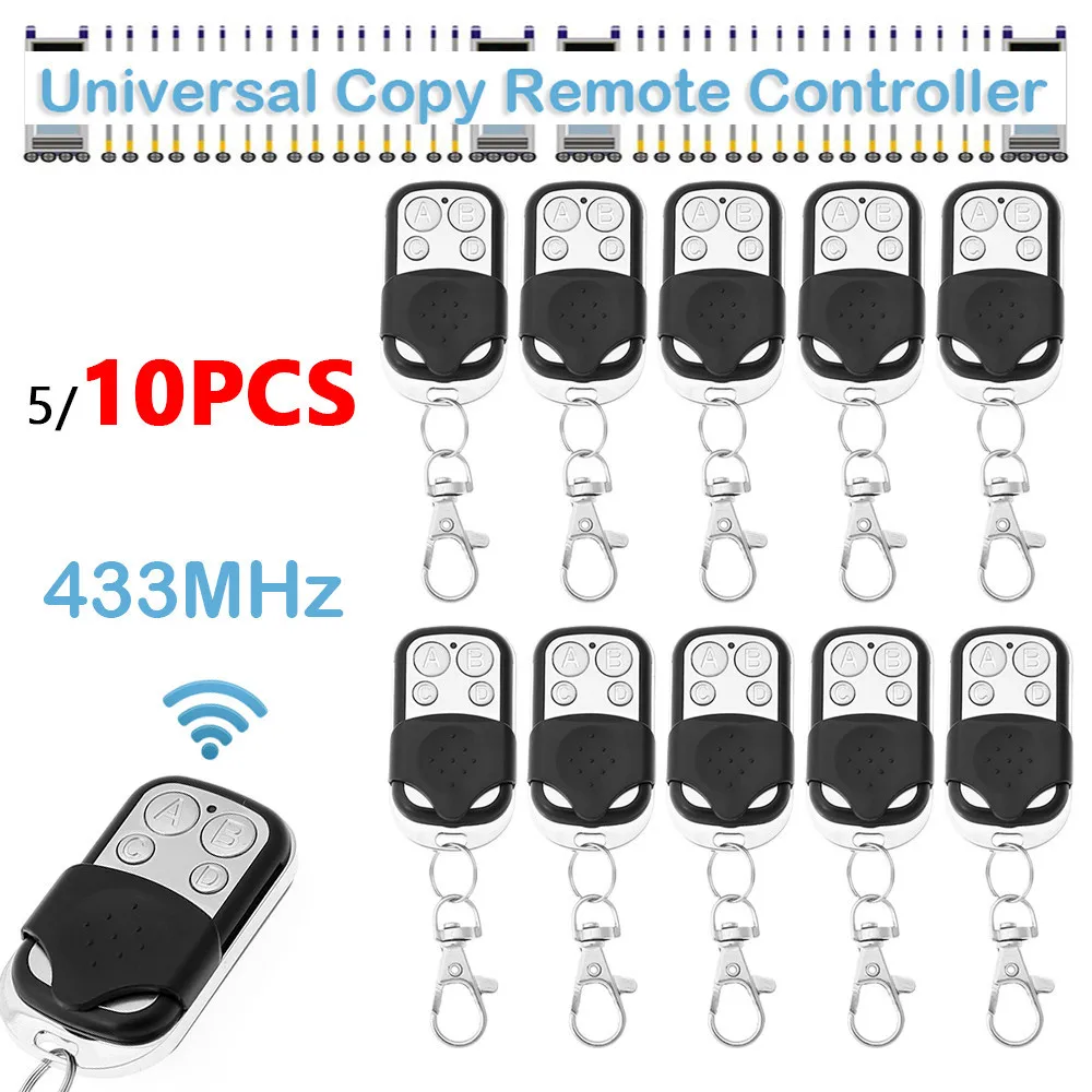 

5/10pcs 433MHZ Copy Remote Control Auto 4 Channel Clone Code Garage Gate Door Opener Remote Control Car Key Cloning Duplicator