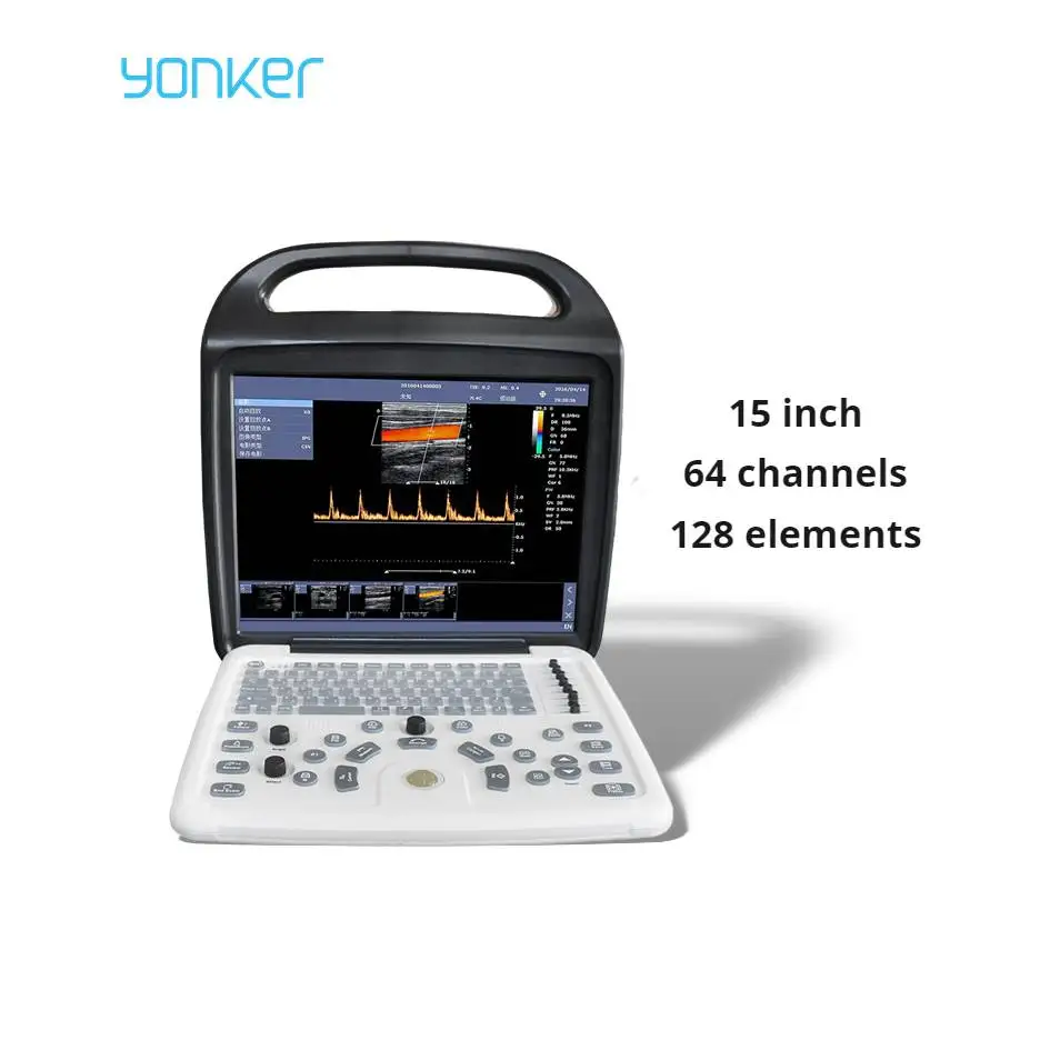 YK-UP8 Doppler цветное ультразвуковое устройство Портативный 15-дюймовый 64-канальный
