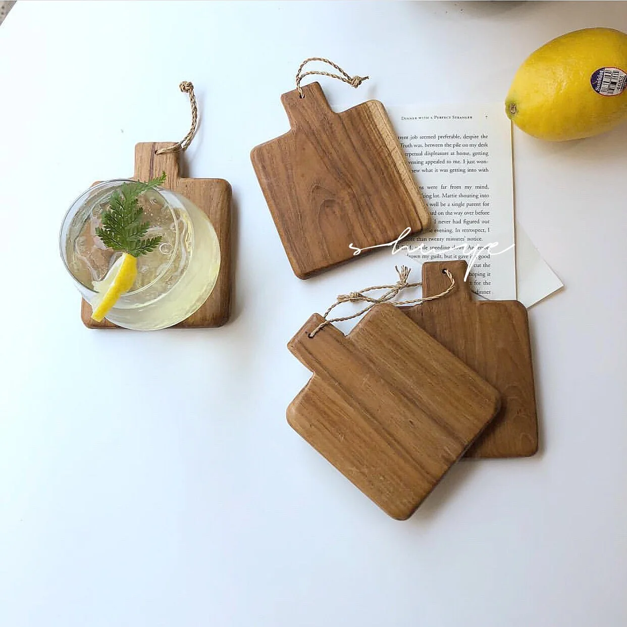 

【Shuye Works】японский стиль Zakka Ручная работа Подставка под Тик Мини Доска для сыра кухонная столовая Посуда Украшение