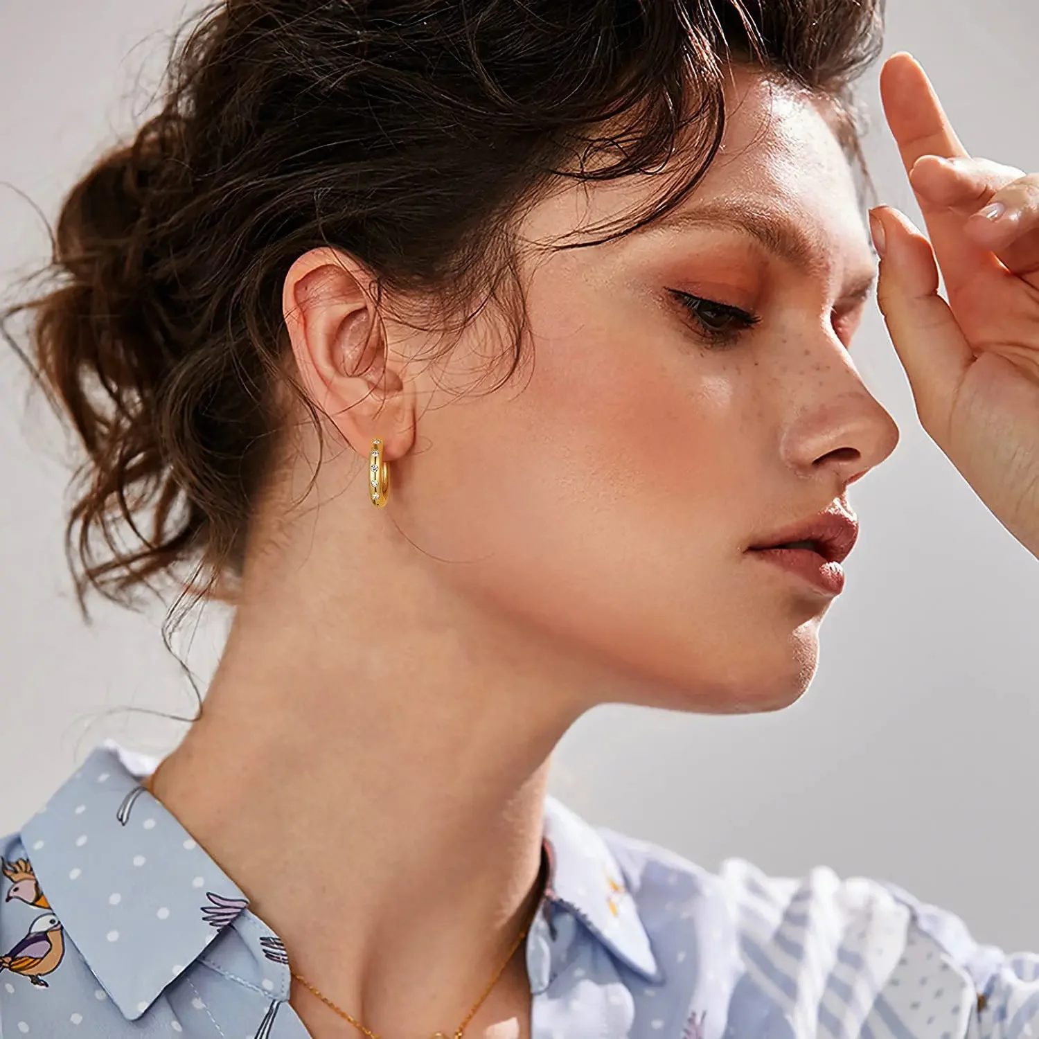 Showfay круглая клипса для ушей из нержавеющей стали женская модель 18K позолоченные