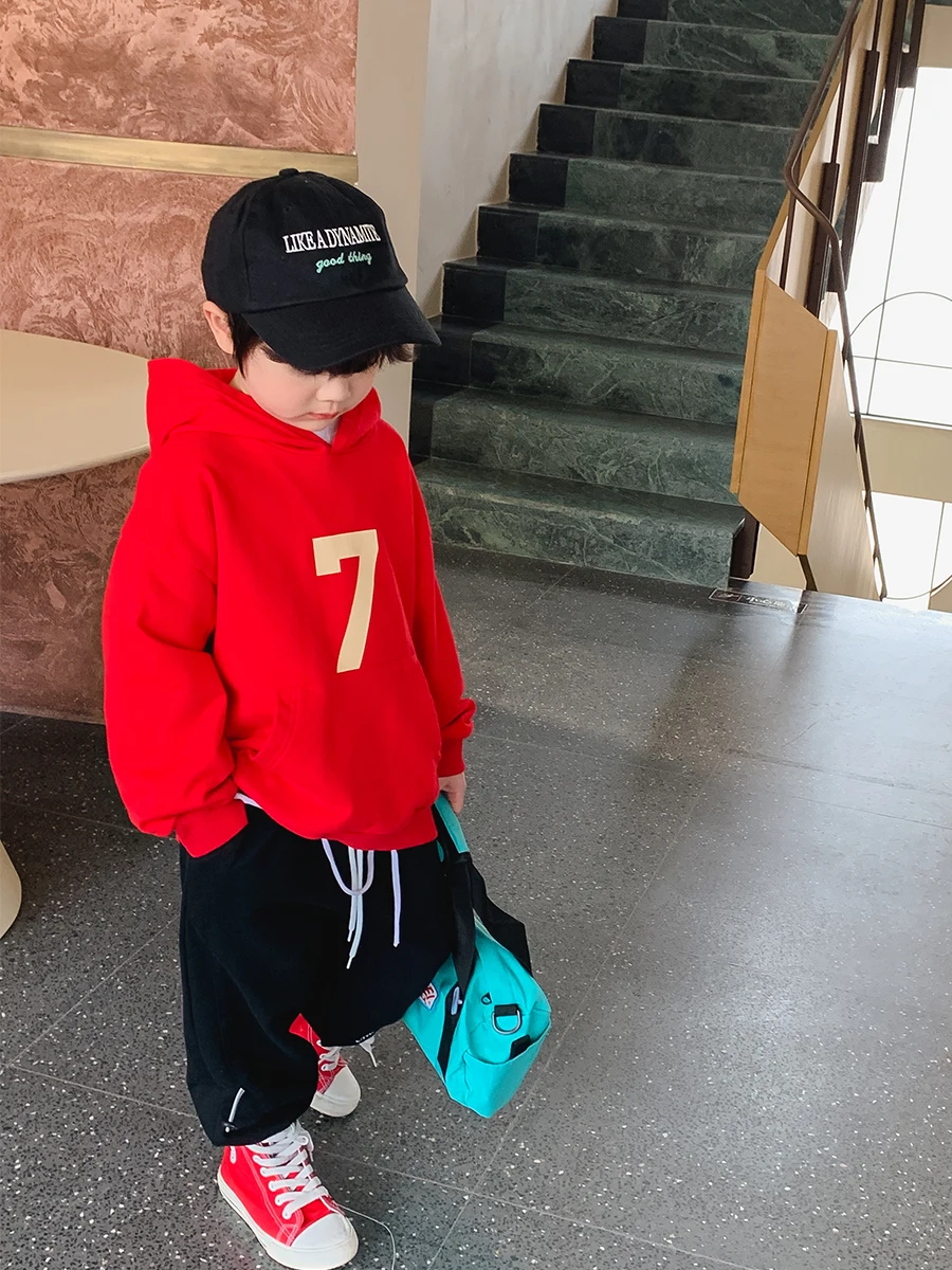 

Children's Clothing Boys Hooded Sweatshirt Spring Loose Western Style Baby's Top Children 2022 New Fashion Spring Clothing