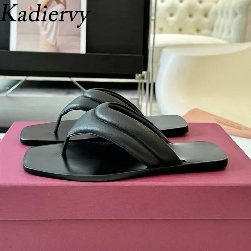 Шлепанцы женские из натуральной кожи сланцы Повседневная пляжная обувь