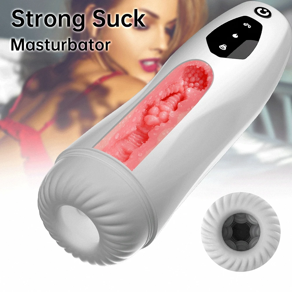 Automatic Vibrators For Men Male Masturbators Clamping Sucking Power Electric Pocket Pussy Realistic Vagina Soft Smart Heating