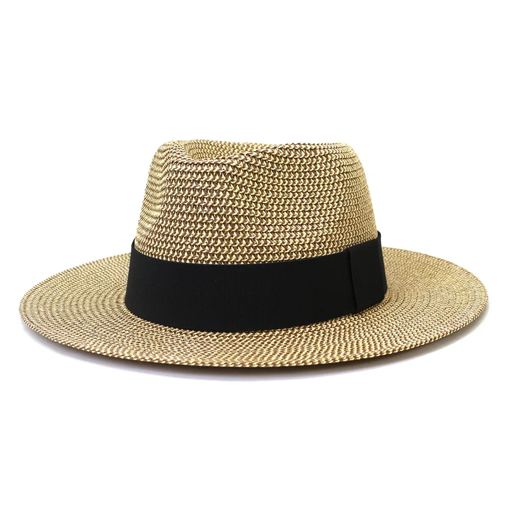 

Outdoor Beach Sun Visor Jazz Panama Straw Hat for Men and Women Beach Sun Protection Hat Solid Vintage Hat Women