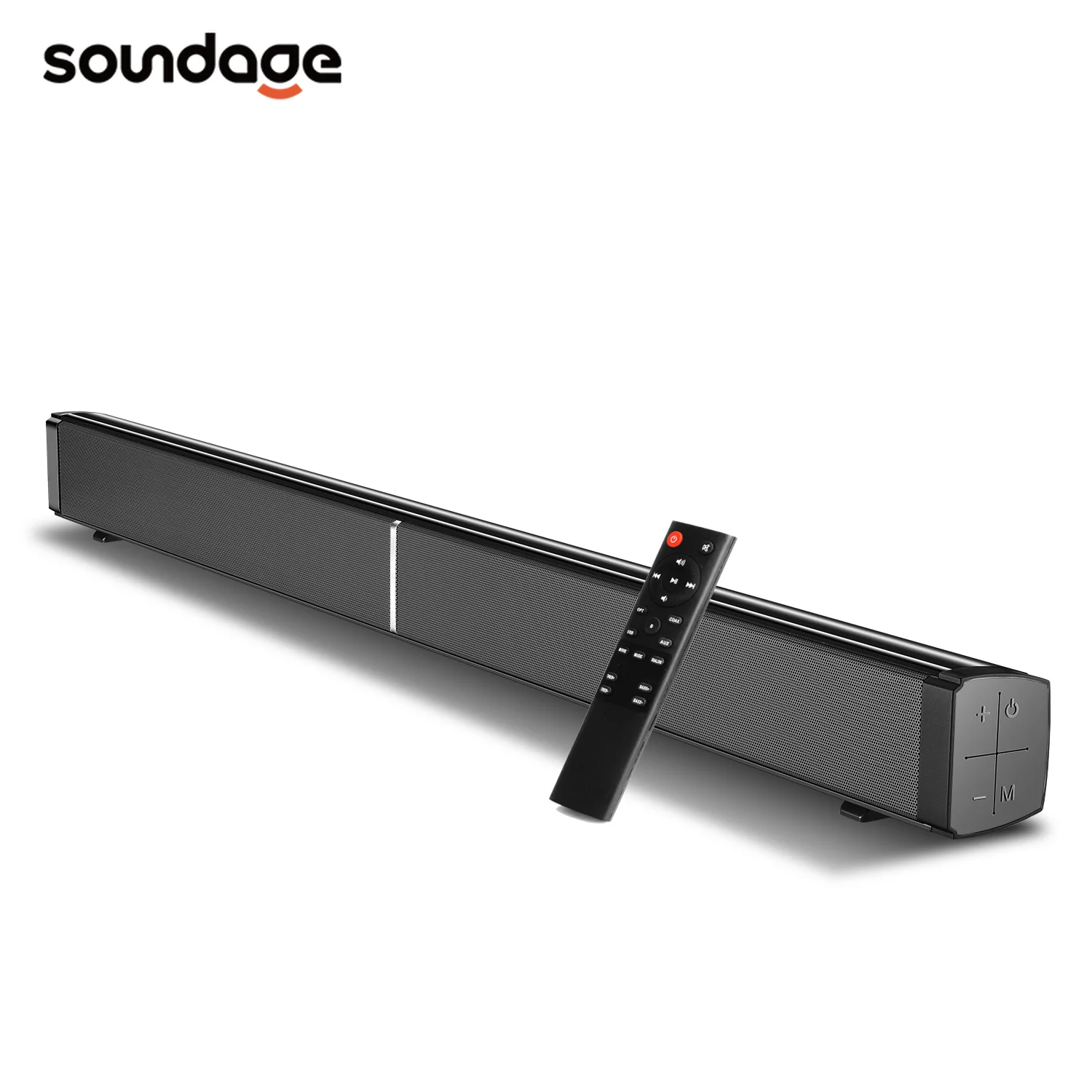

Soundage 40W TV Soundbar 2.0 Home Theater System Stereo Bluetooth Speaker Support Optical AUX Coaxial For TV Sound Bar