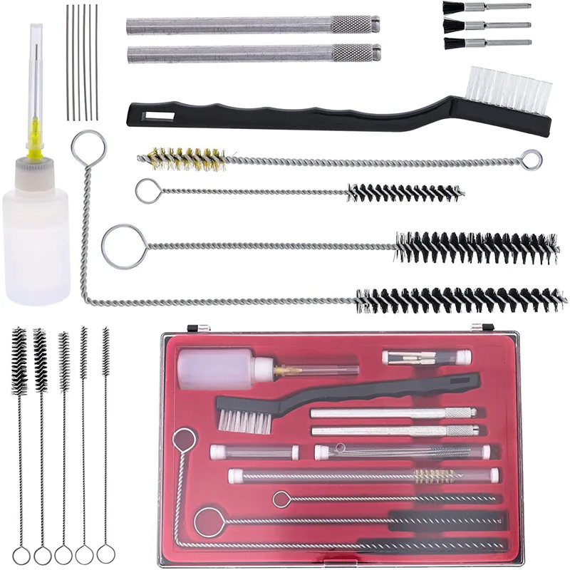 Набор для чистки краскопультов Air Brush Spray Gun Cleaning Kit 27pcs Airbrush Gravity Paint Mini HVLP Detail Set Repair Tool on.
