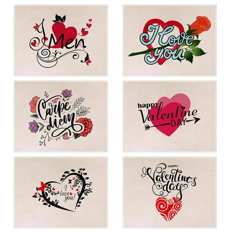 

Новинка, подставка под стаканы из хлопка и льна в виде сердца, подставка под кружку, кухонный Рождественский обеденный стол, коврик, стеклян...