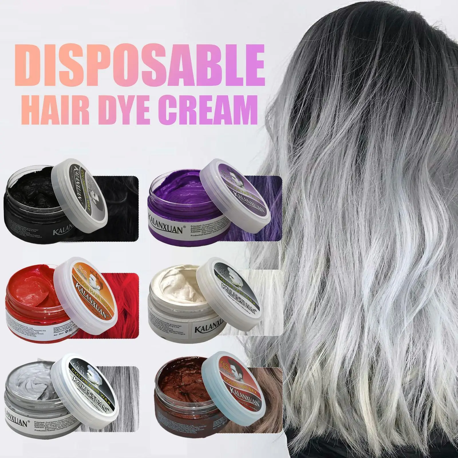 Fashion Temporary Color Dye Mud Salon Hair Styling Pomade Sliver Hair Modeling Wax Green Grandma Cream Dye T8g3