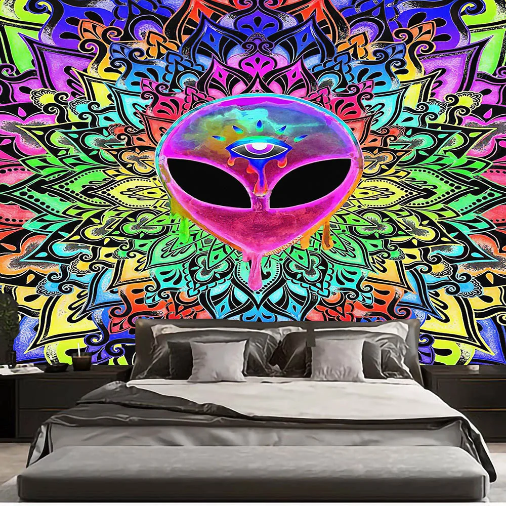 

Психоделический гобелен инопланетянин Мандала хиппи искусство настенные подвесные гобелены для гостиной искусство