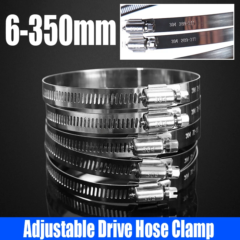 

1-2PC 6mm-350mm 304 Stainless Steel Adjustable Drive Hose Clamp Fuel Hose Clamps Pipe Clamp Worm Gear Clip Hose Clamp Plier Tool