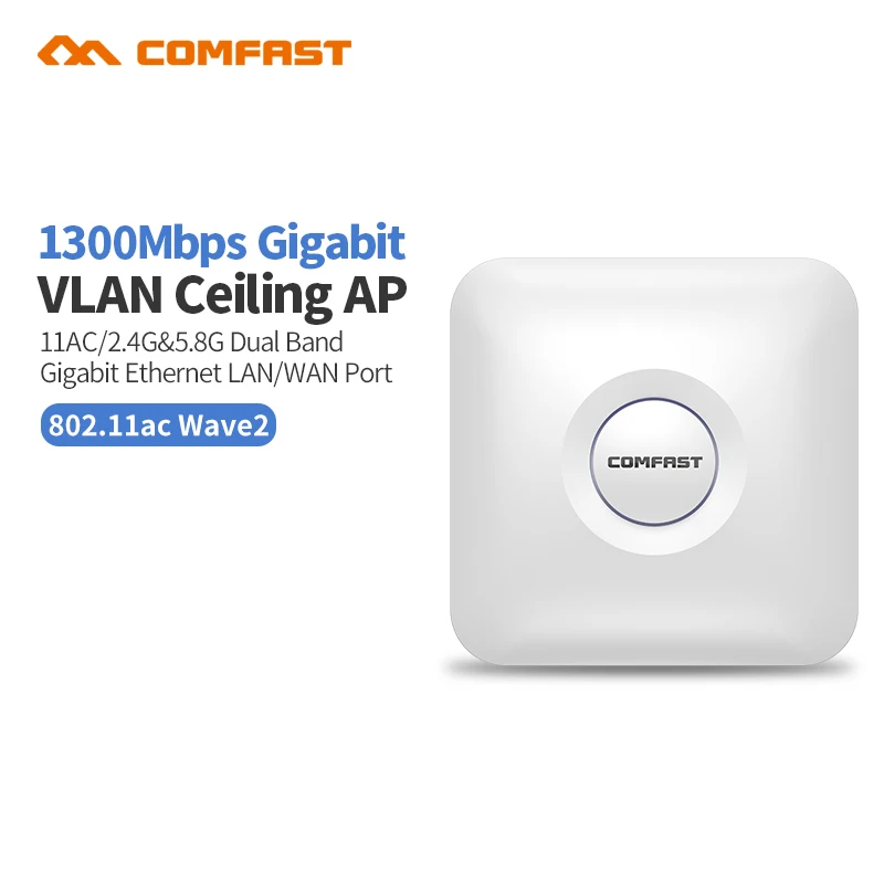 Comfast High Power 1300Mbps Dual Band Wireless Ceiling AP Gigabit WAN LAN Ethernet POE Port Powerful Router Openwrt Amplifier AP