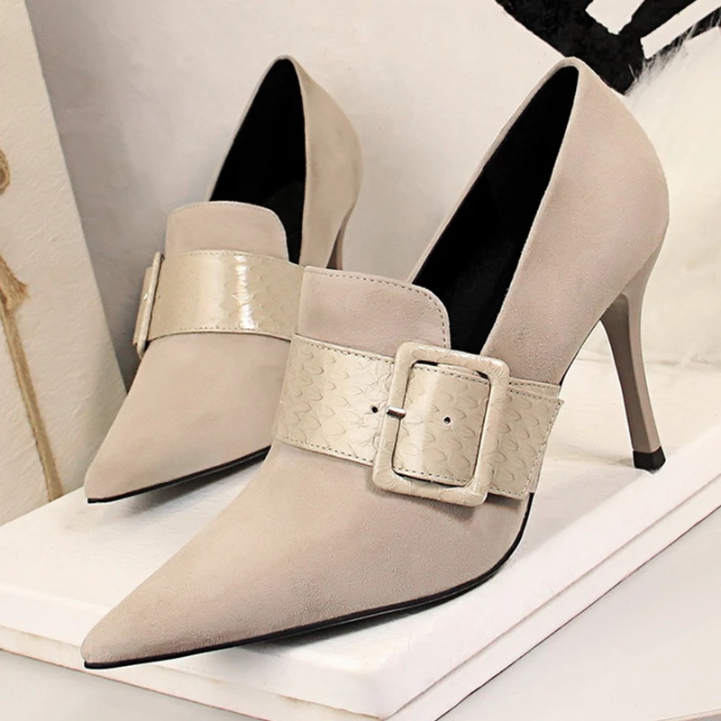 

2022 Spring Autumn Women Boots Fashion High Heels Botas Femininas Suede Leather Platform Ladies Shoes Botines Mujer Bottine