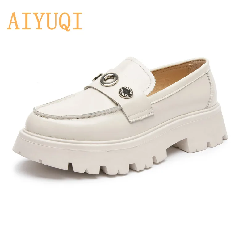 AIYUQI Women's Loafers Slip-on 2022 New Spring British Style Girl School Shoes Made Of Genuine Leath