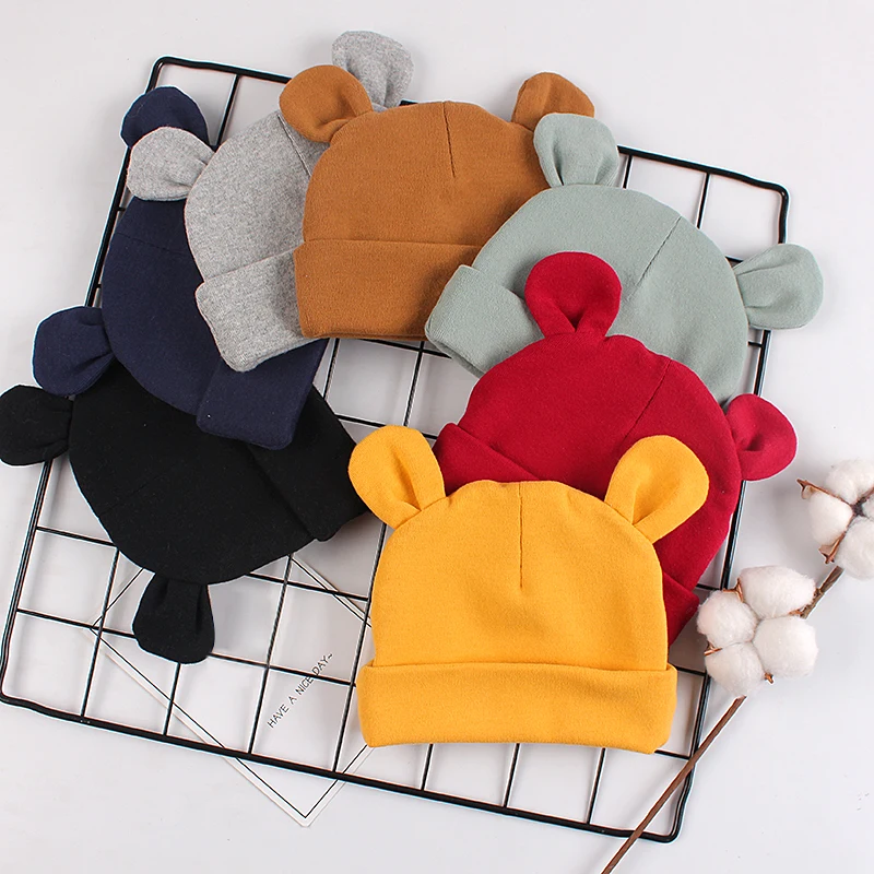 

Spring Infant Beanie Newborn Baby Hat Cute Bear Cotton Toddler Caps For Boys Girls Hospital Hat Baby Photography Props