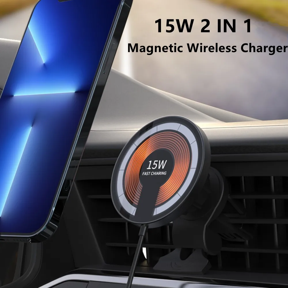 

15W Magnetic Wireless Chargers Car Air Vent Mount Stand Phone Holder Fast Charging Station For iPhone 14 13 12 X Pro Max Macsafe