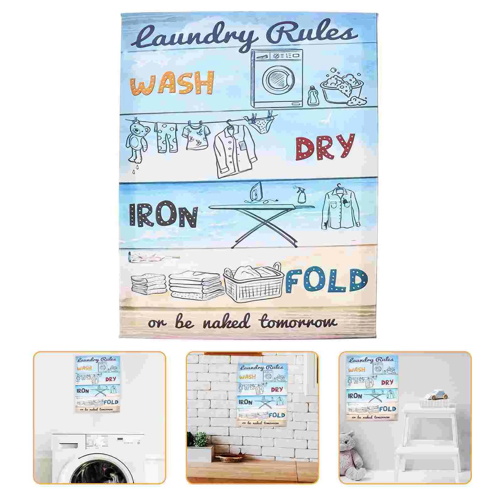 

Laundry Canvas Room Prints Wall Rules Signs Painting Sign Poster Hanging Washing Decor Quote Accessories Rule Unframed Bathroom