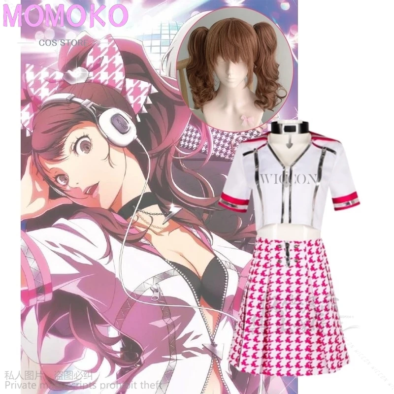 Аниме игра P4 Kujikawa Rise Косплей Костюм Парик JK Японская школьная форма Юбка Лолиты